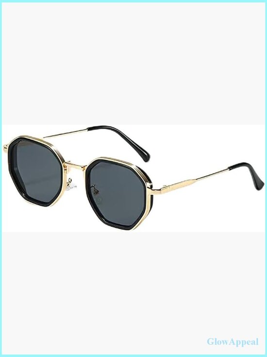 Retro Metal Frame UV400 Protection Fashion Polygon Sunglasses Women main image 5